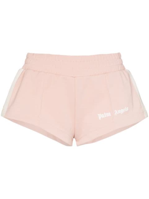 Shop pink Palm Angels track logo hot shorts with Express Delivery ...
