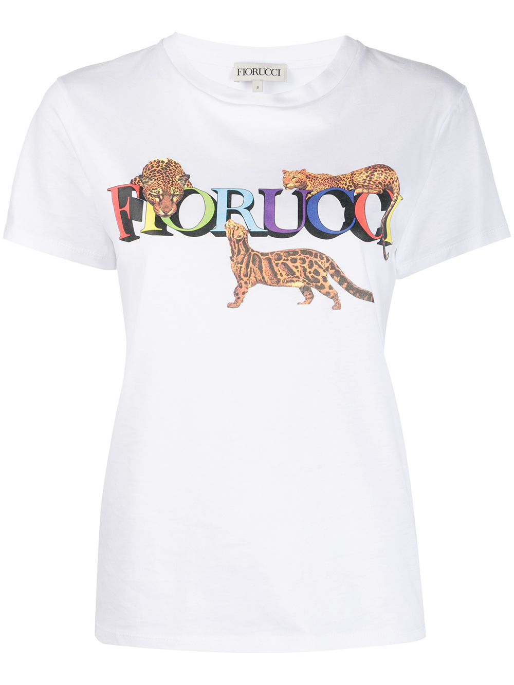 Fiorucci Cheetah Relaxed-fit T-shirt In 白色