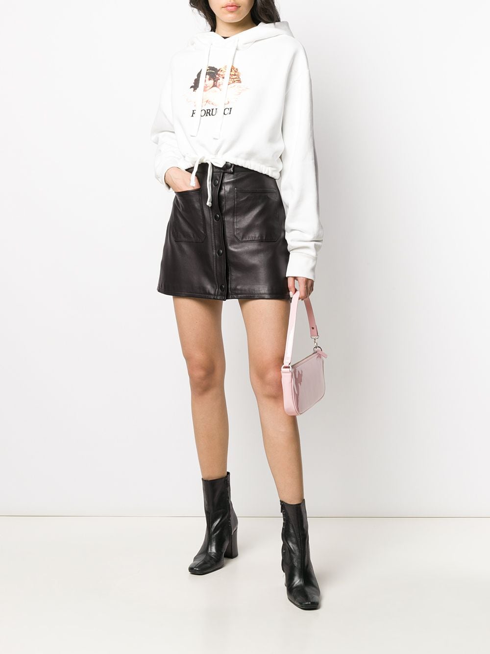 Fiorucci Cropped hoodie - Wit