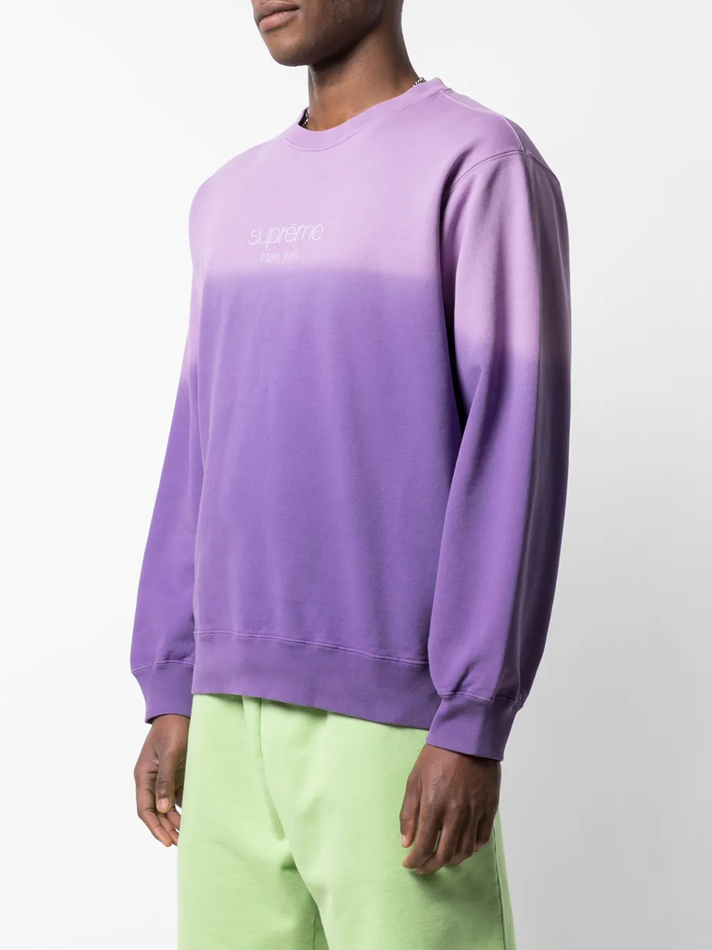 supreme dipped crewneck purple