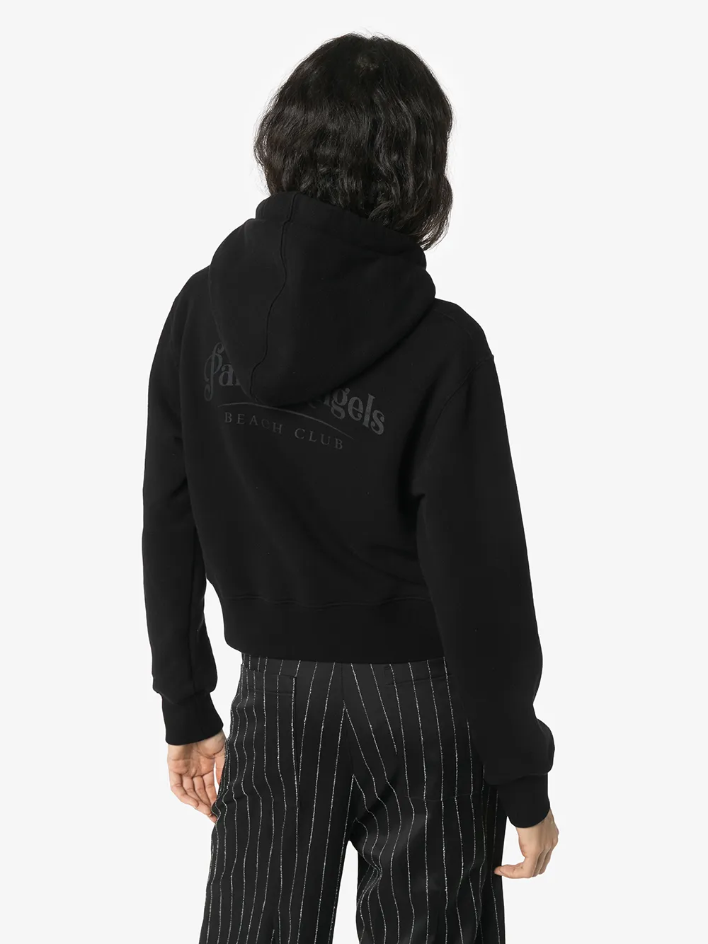 Palm Angels Hoodie met logo Zwart
