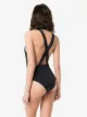 Balmain logo print cross-back swimsuit