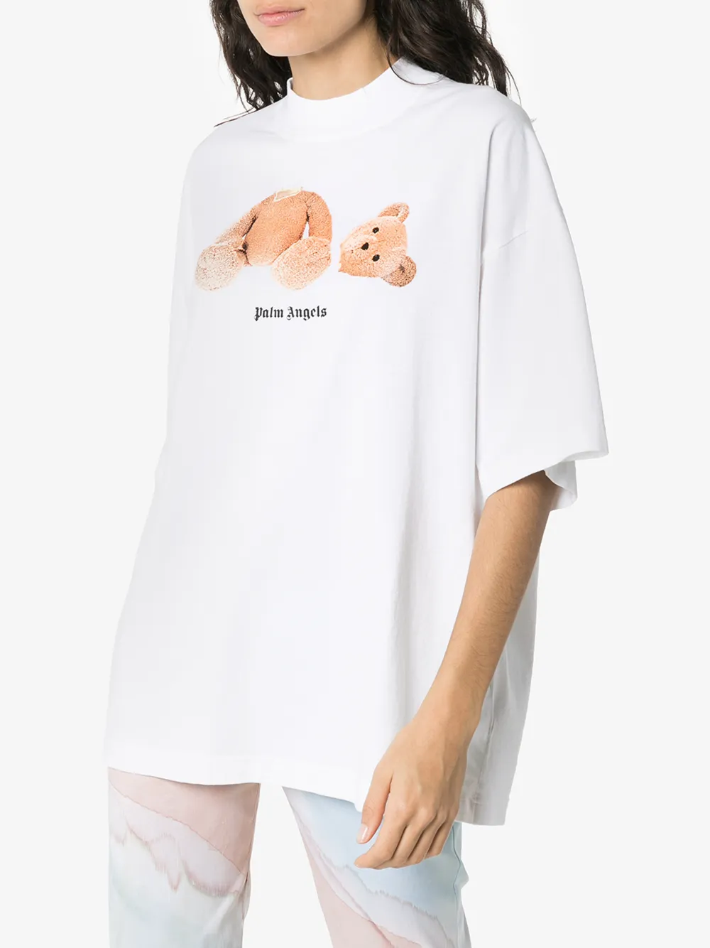 PALM ANGELS BEAR PRINT OVERSIZED T-SHIRT,PWAA017F20JER004016014661707