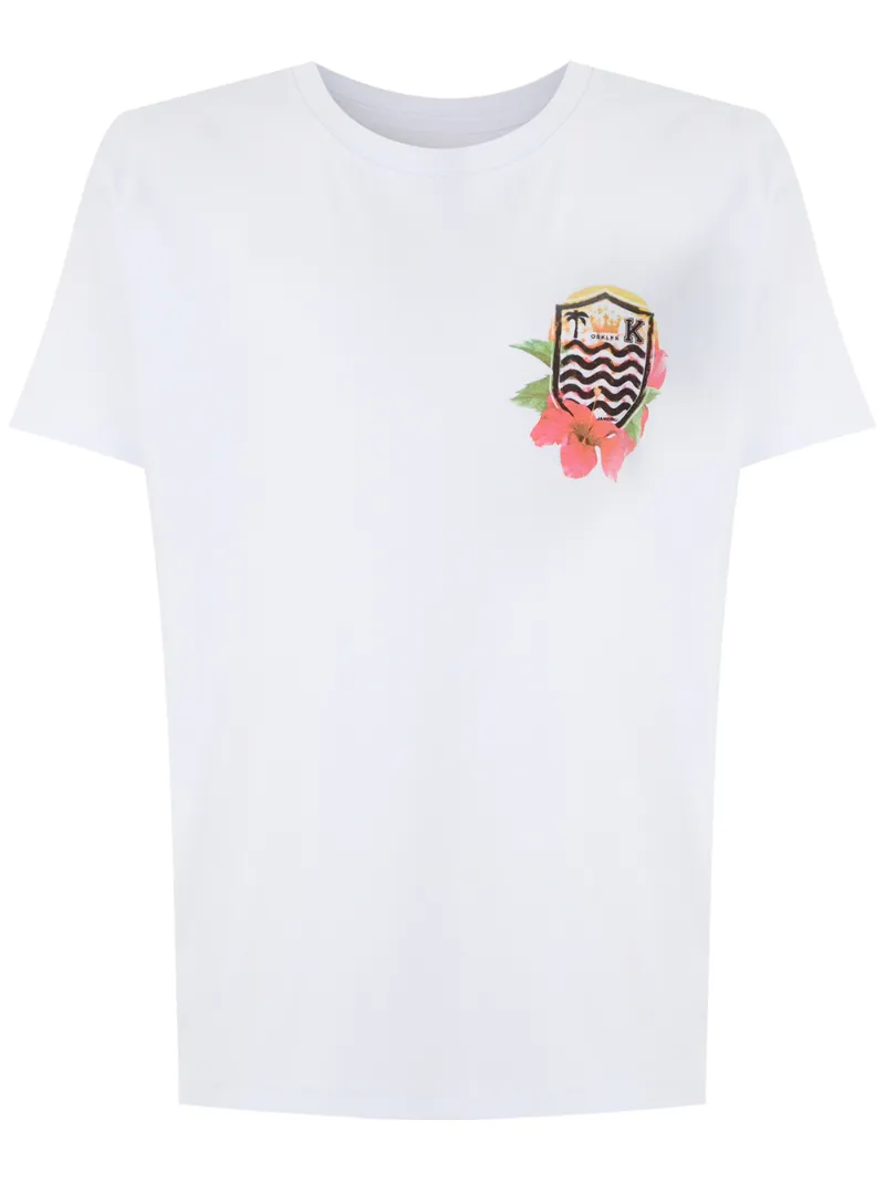 Click to view more detailed imagery on our partner's website Osklen Big Brasão Flower T-shirt In White