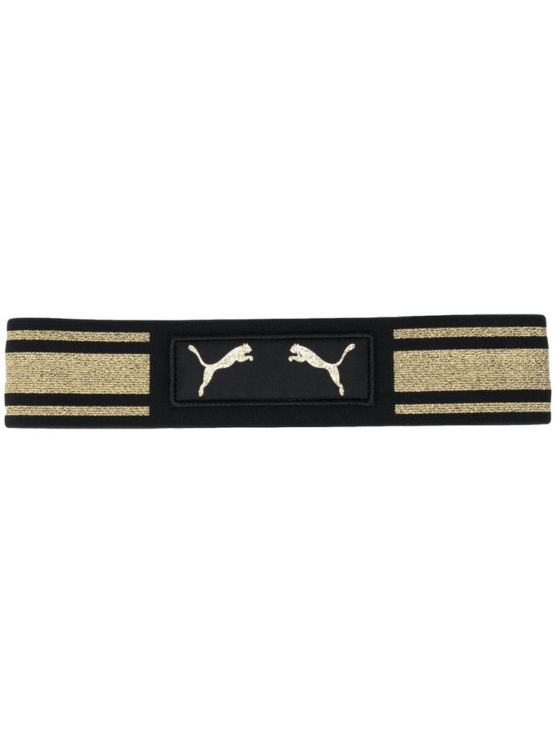 Puma X Balmain Striped Headband In Black