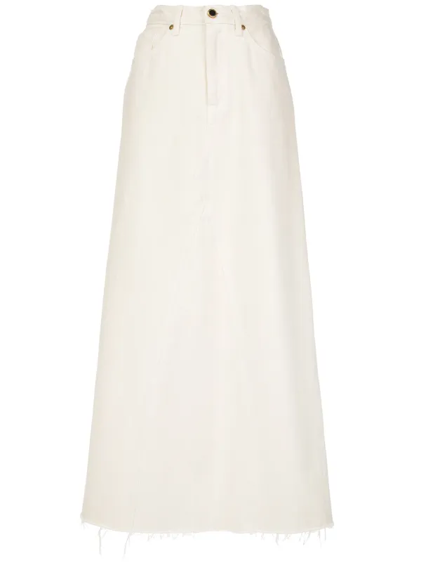 white denim maxi skirt