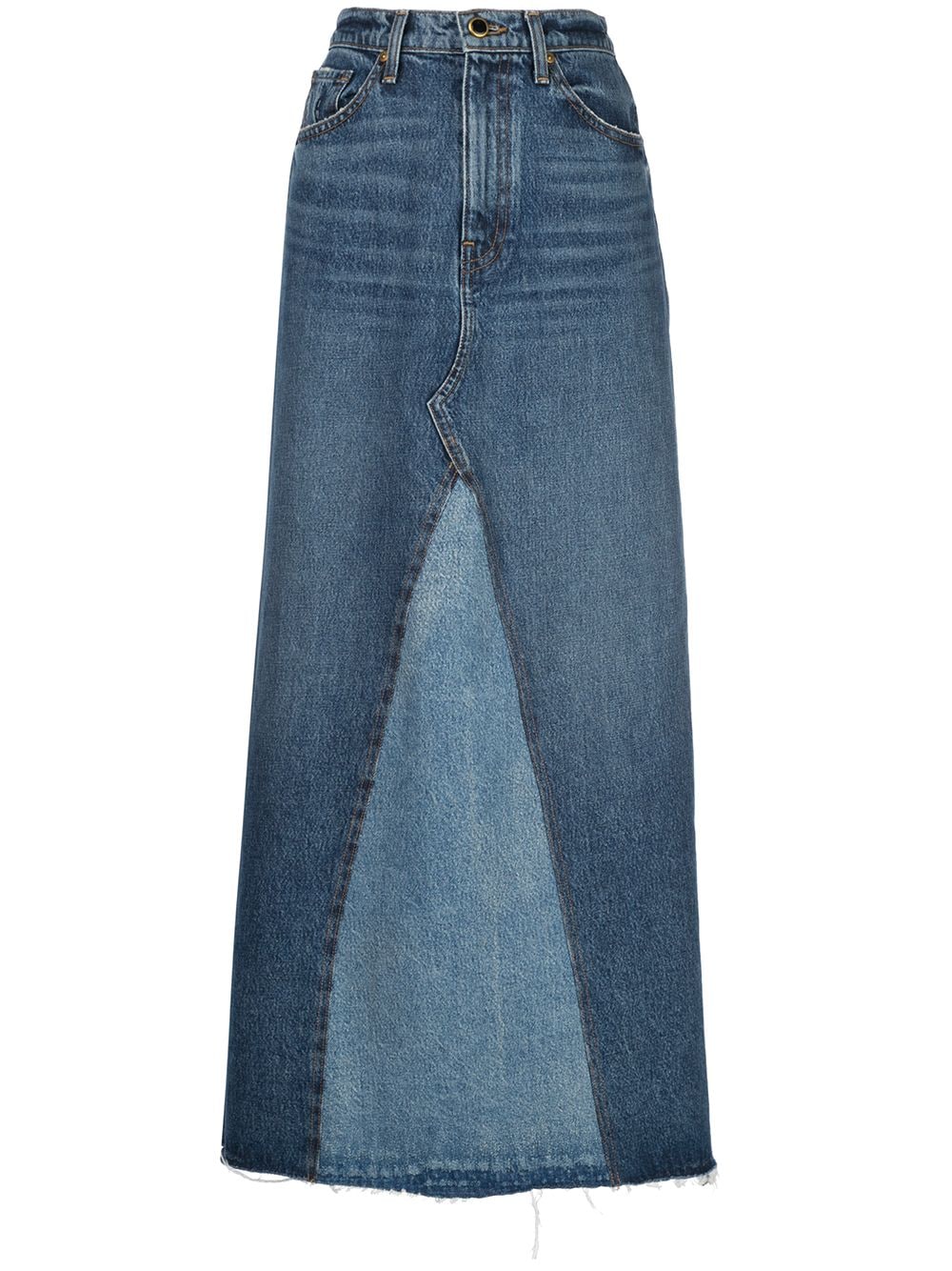 Khaite Women's Magdelena Two-tone Denim Maxi Skirt In Blue | ModeSens