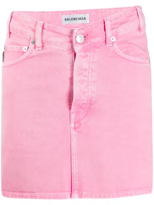 womens pink denim skirt