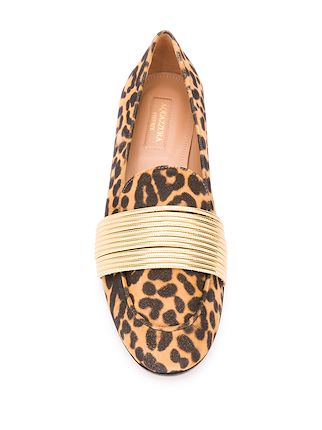 Rendez Vous animal print loafers展示图