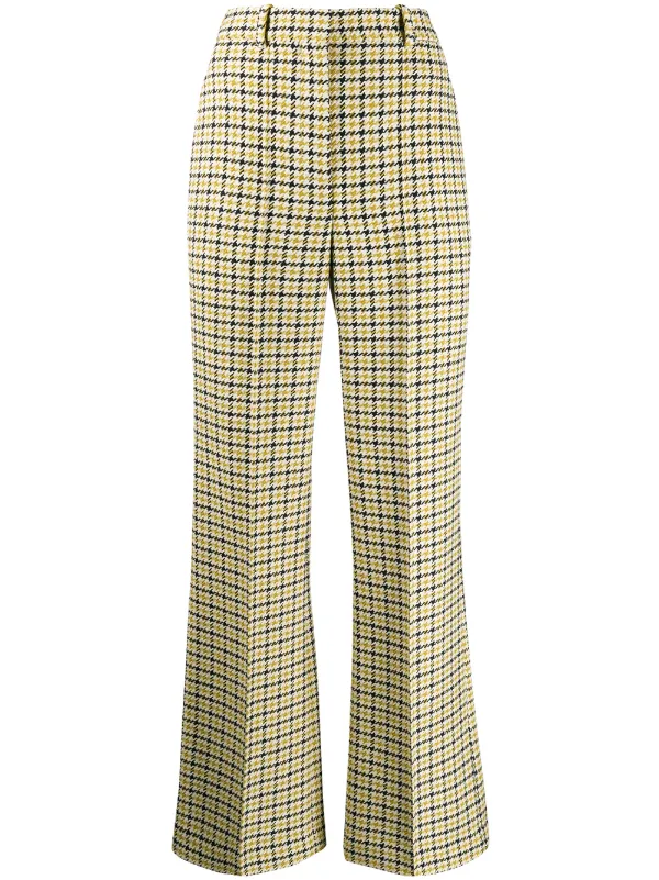yellow flared trousers