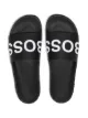 BOSS logo print slip-on slides