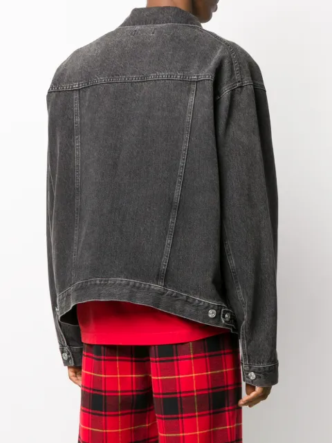 BALENCIAGA EMBROIDERED LOGO DENIM JACKET