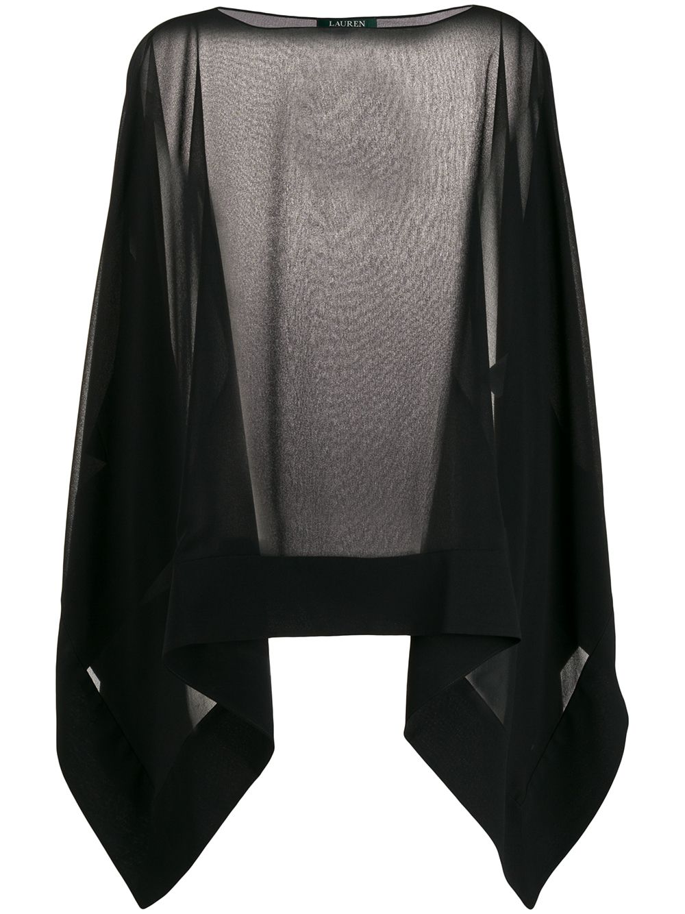 Lauren Ralph Lauren Sheer Asymmetric Blouse In 黑色