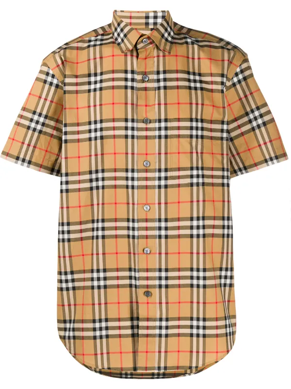 burberry check front t shirt