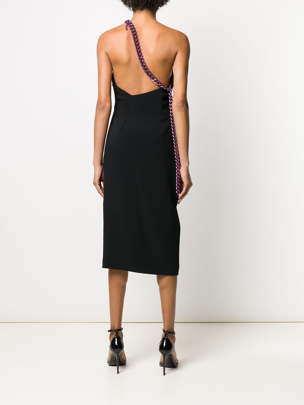 Shop Tom Ford Chain-strap One-shoulder Dress In Black