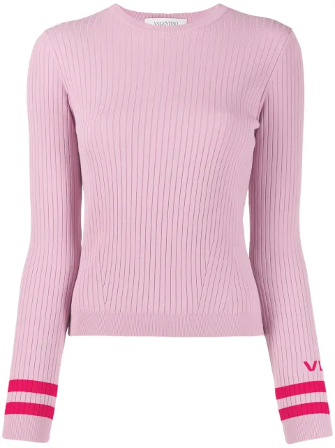 Valentino Garavani ribbed crew neck VLTN jumper