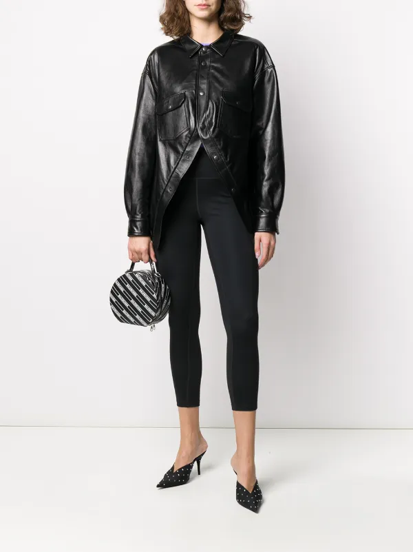 balenciaga swing leather jacket