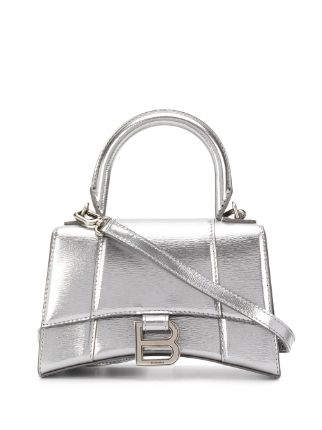 Balenciaga Hourglass Top Handle XS Bag  Silver for Women