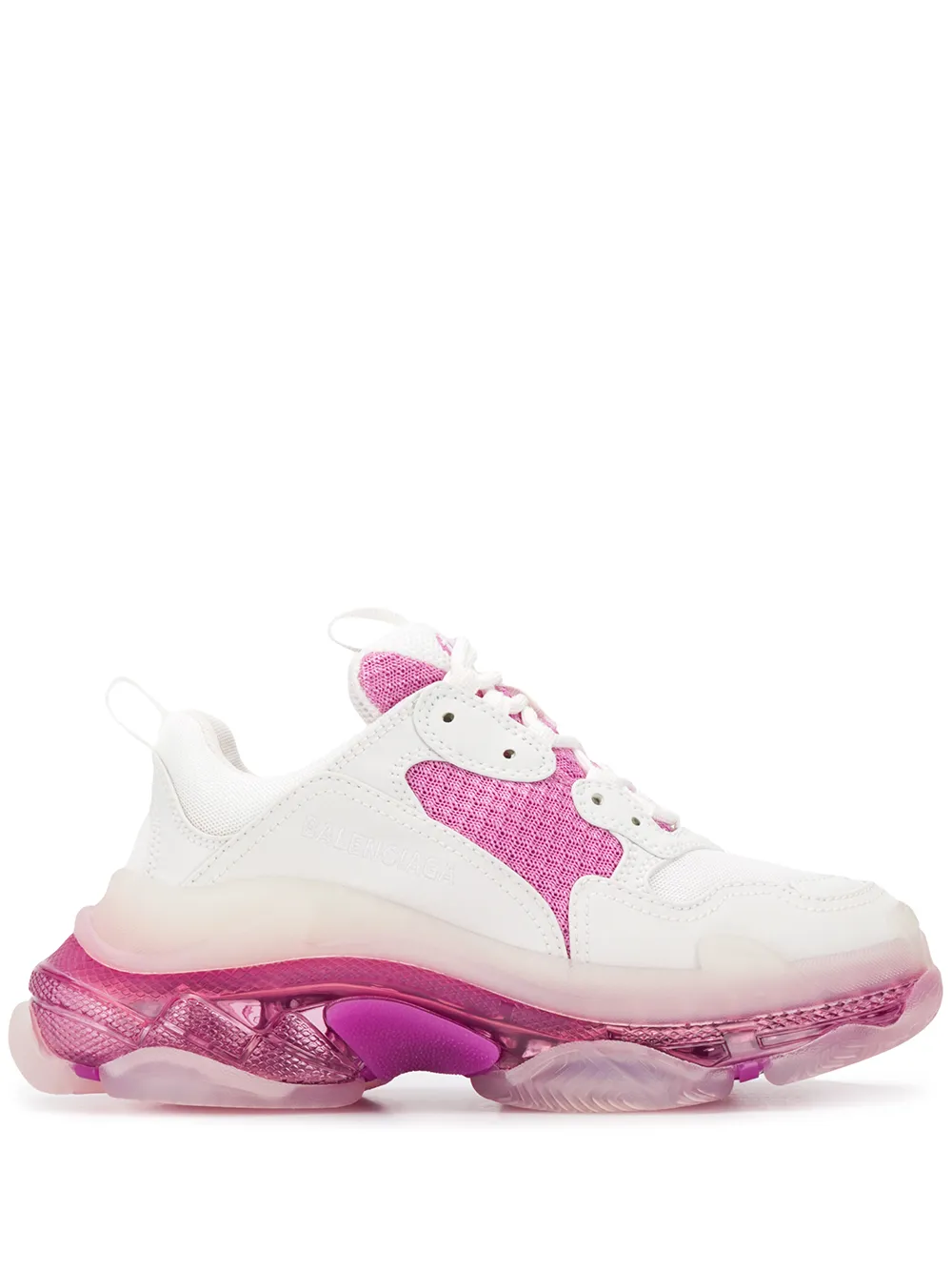 balenciaga triple s clear sole pink