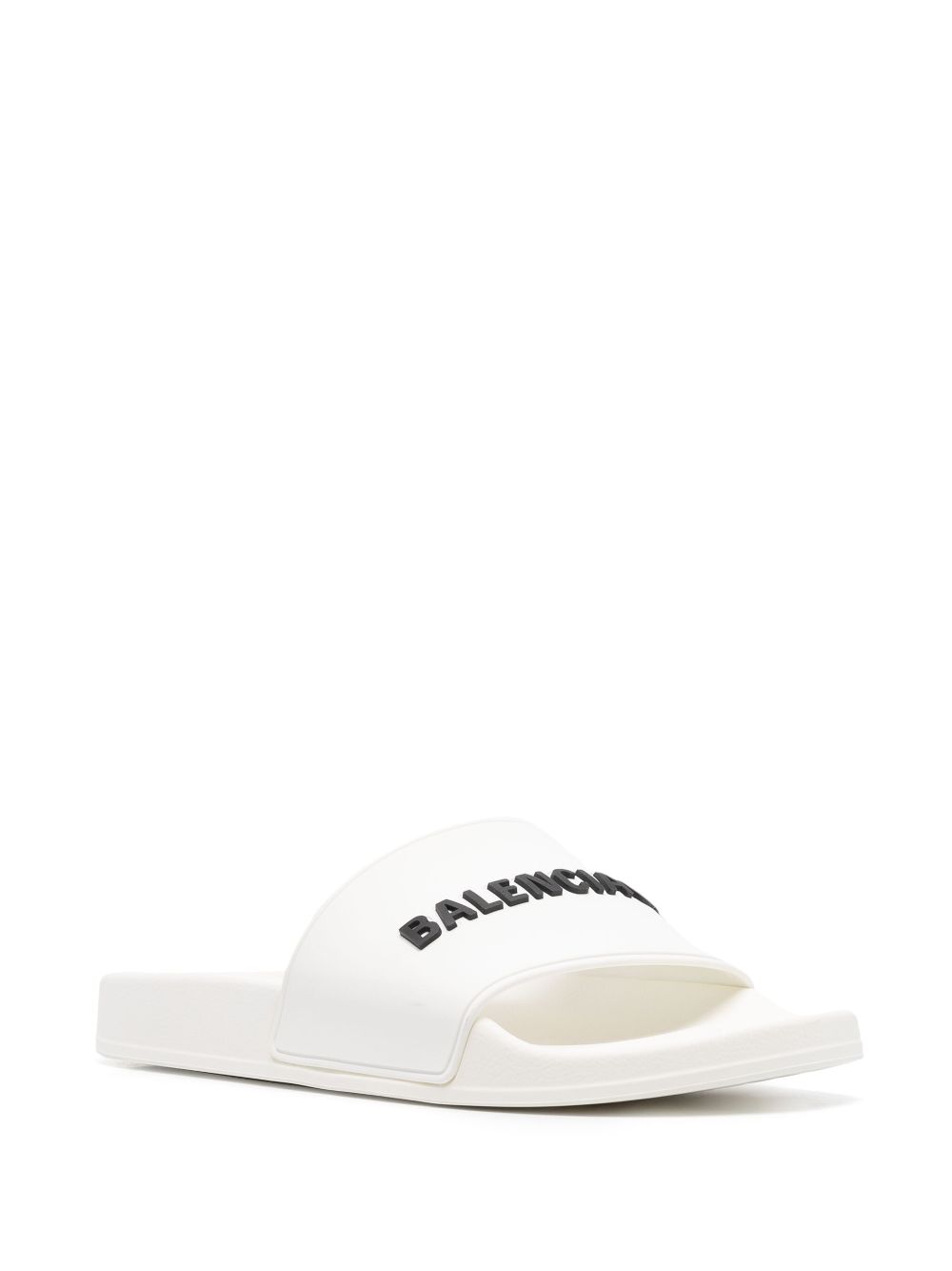 Balenciaga Slippers met logo-reliëf - Wit