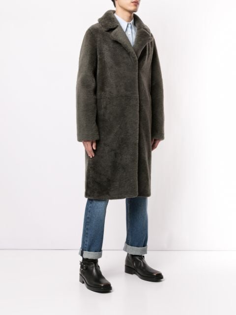 Yves Salomon Meteo single-breasted faux fur coat 20WHM91908MERC - Farfetch