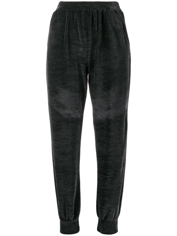 straight leg velour trousers