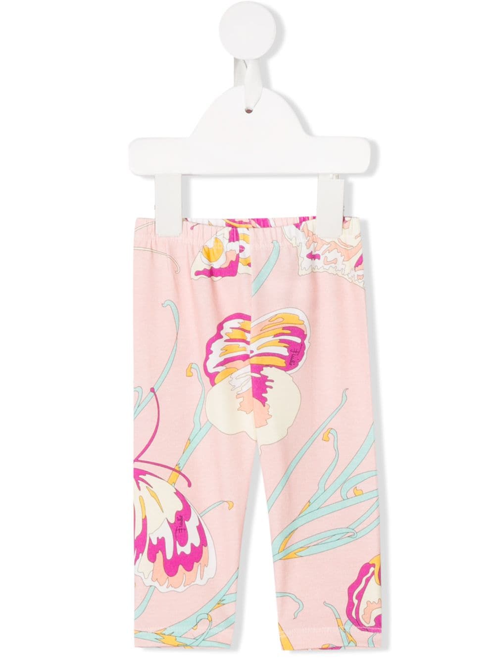 Emilio Pucci Junior Babies' Butterfly Print Leggings In 粉色