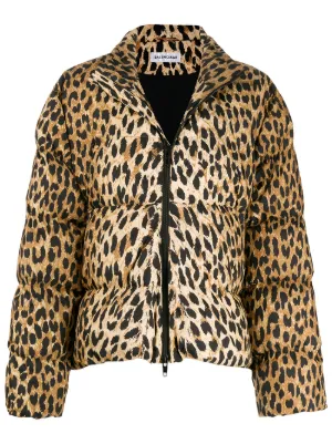 balenciaga leopard coat