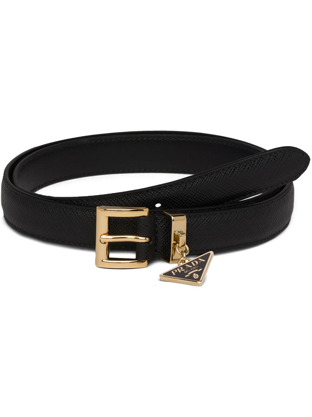 Prada Logo Charm Buckle Belt - Farfetch