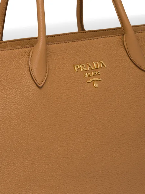 prada plaque tote bag