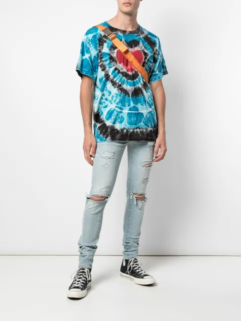 Shop AMIRI tie-dye print T-shirt with 