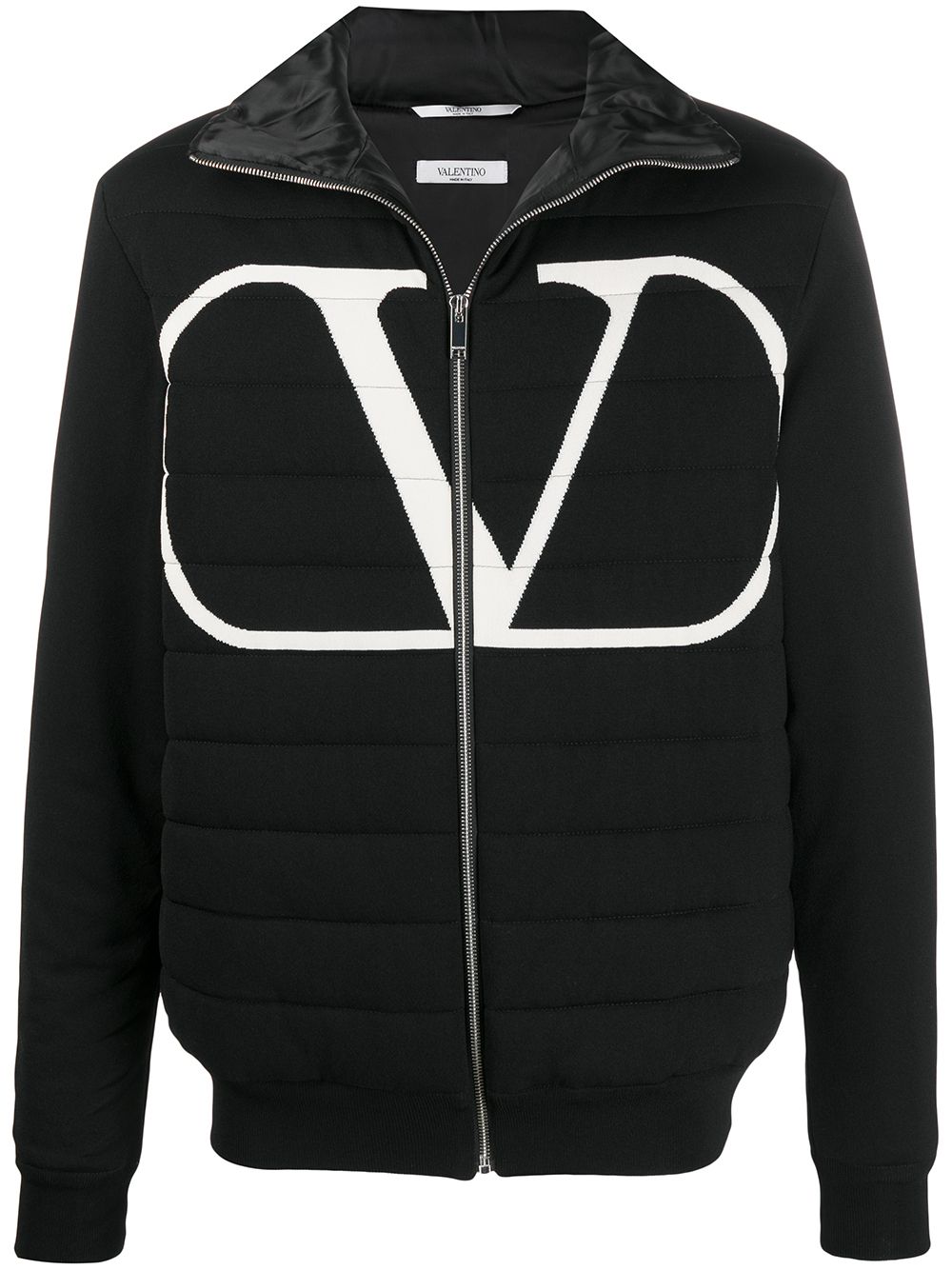Shop Valentino Padded Vlogo Jacket In Black