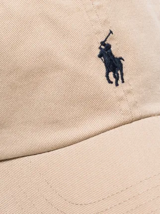 beige logo embroidered cotton cap展示图