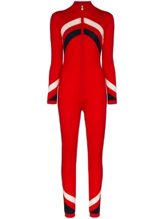 red zip up jumpsuit