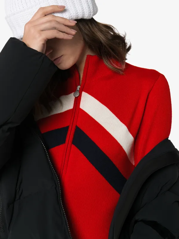 red zip up jumpsuit