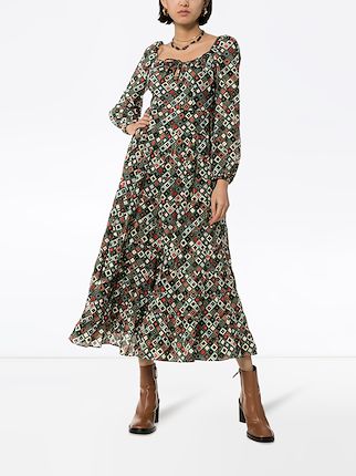 Marie printed cotton maxi dress展示图