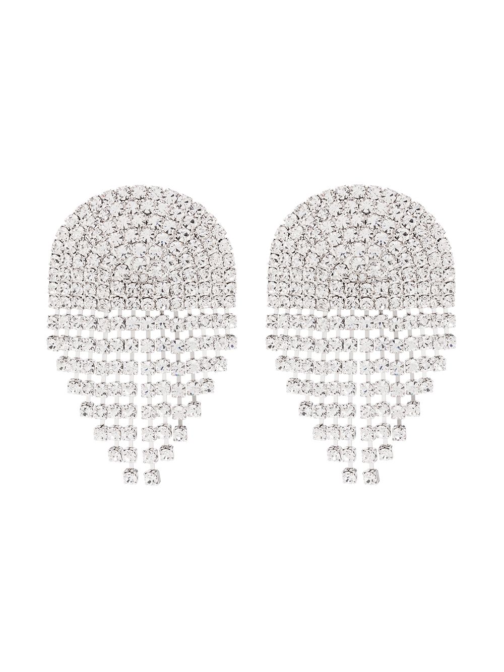 фото Alessandra rich half circle silver-tone crystal earrings