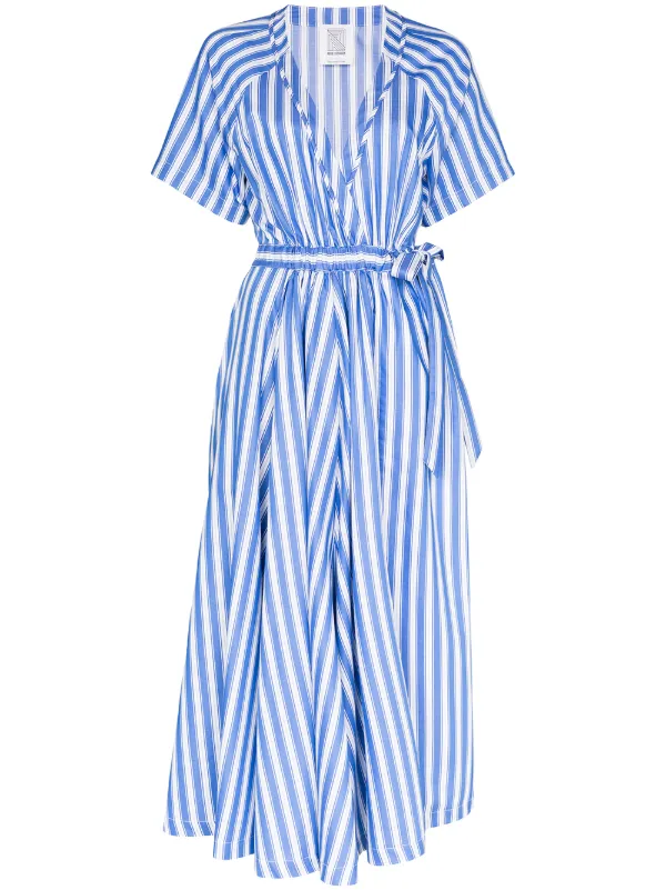 striped wrap jumpsuit