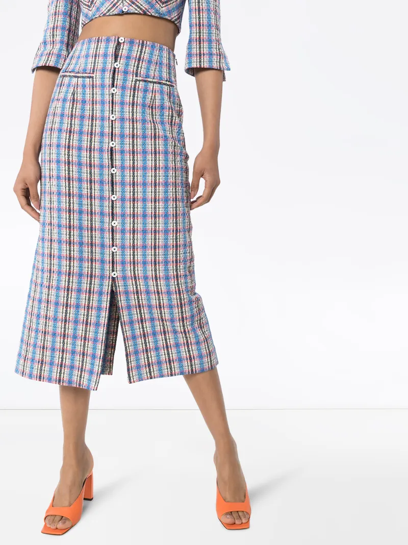 ROSIE ASSOULIN PLAID PENCIL SKIRT
