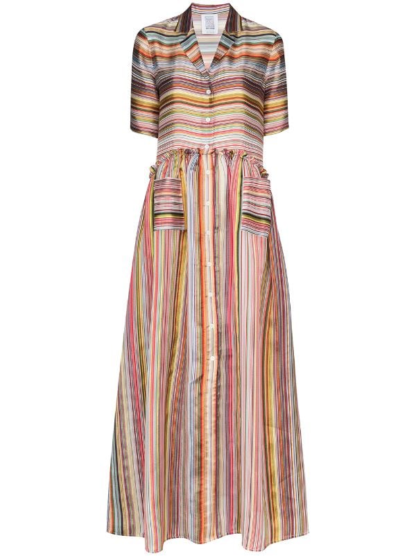 maxi striped shirt dress