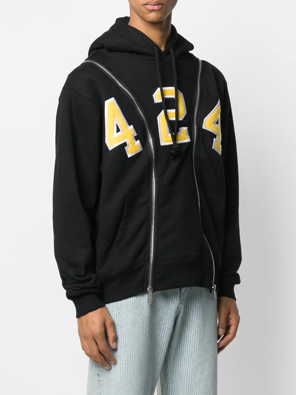  424 Kapuzenpullover Mit Reißverschlüssen   Schwarz 