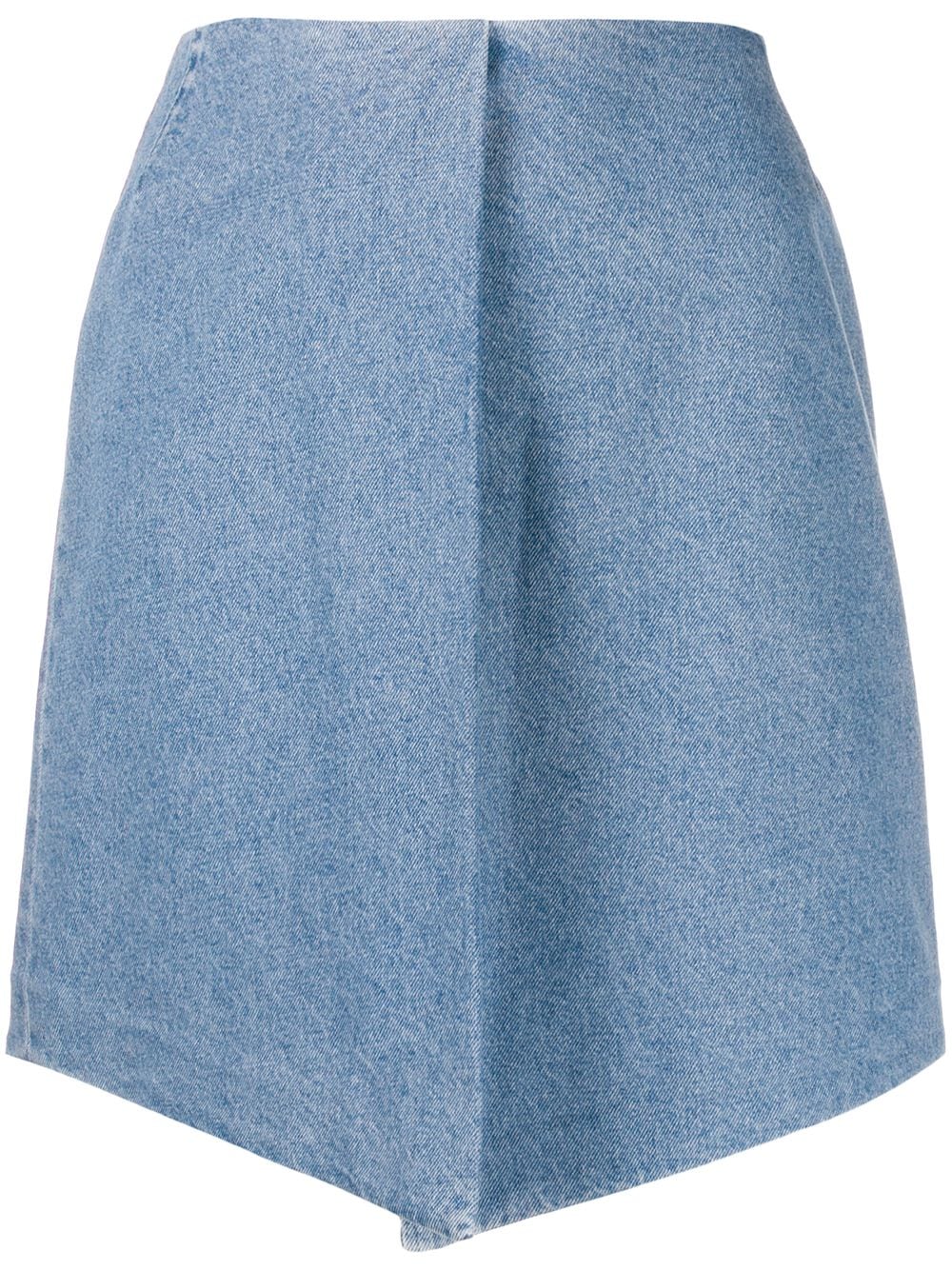 Christian Wijnants Asymmetric Denim Skirt In Blue