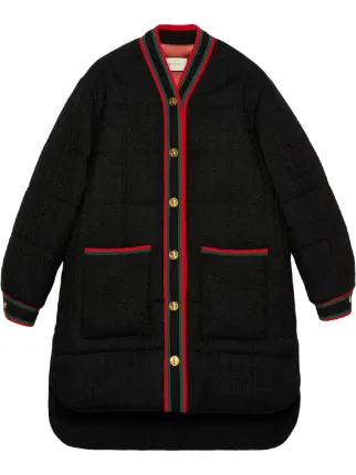 Gucci wool 2025 coat with web