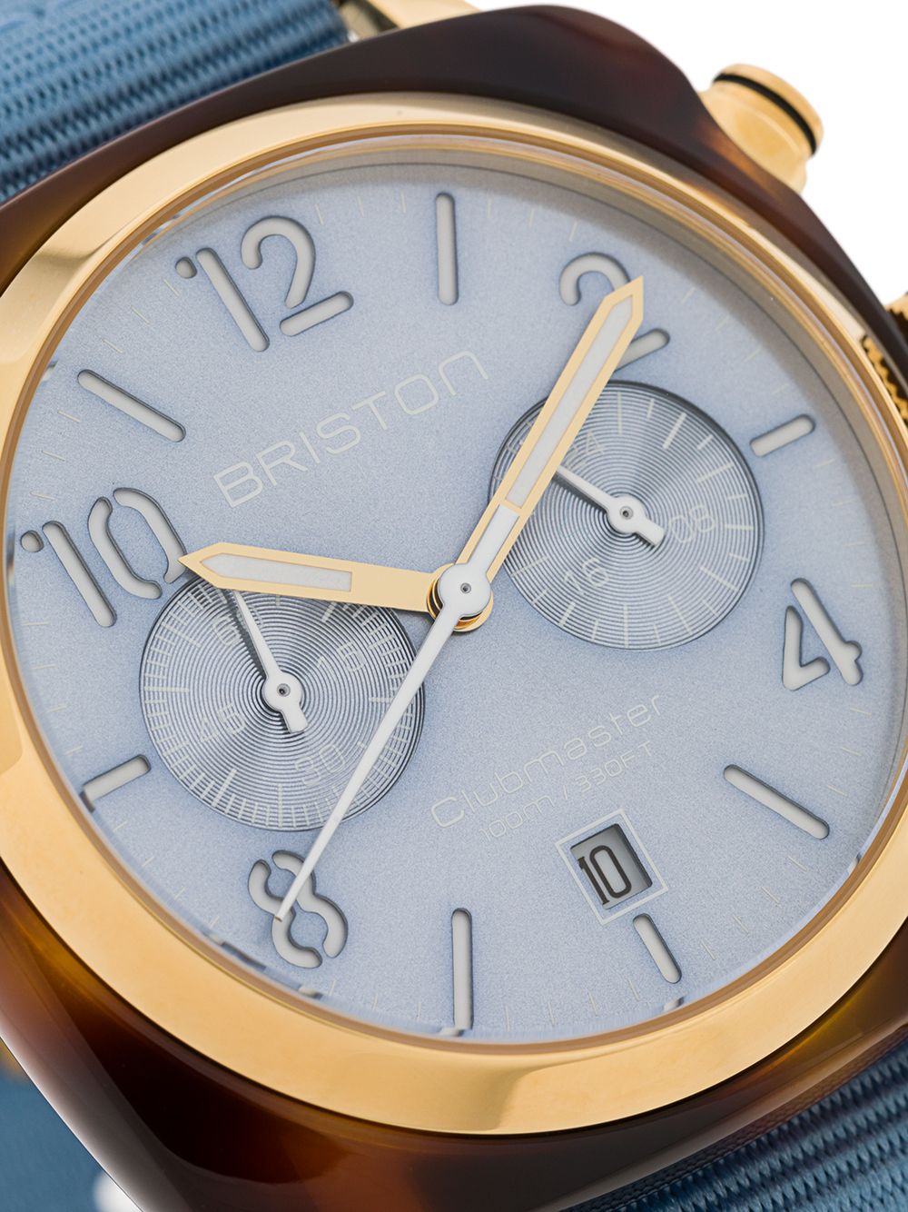 Shop Briston Watches Clubmaster Classic Chrono 40mm In Blue