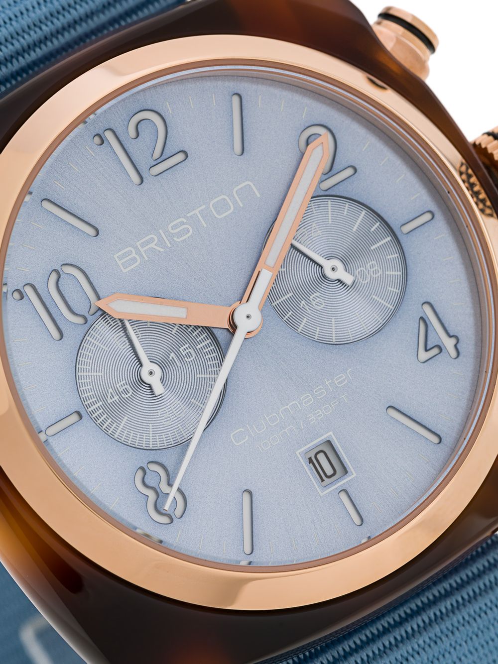 Shop Briston Watches Clubmaster Classic Chrono 40mm In Blue