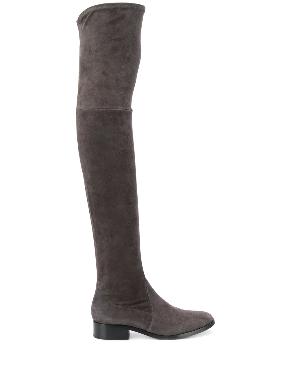 grey leather thigh high boots