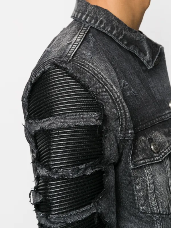 balmain distressed denim jacket