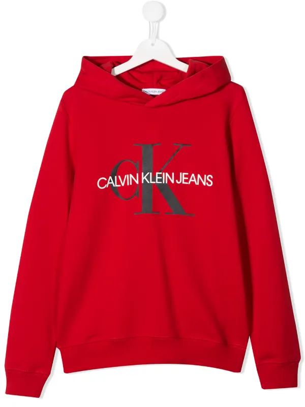 red calvin klein sweatshirt