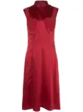 Delada silk cut-out detail dress - Red