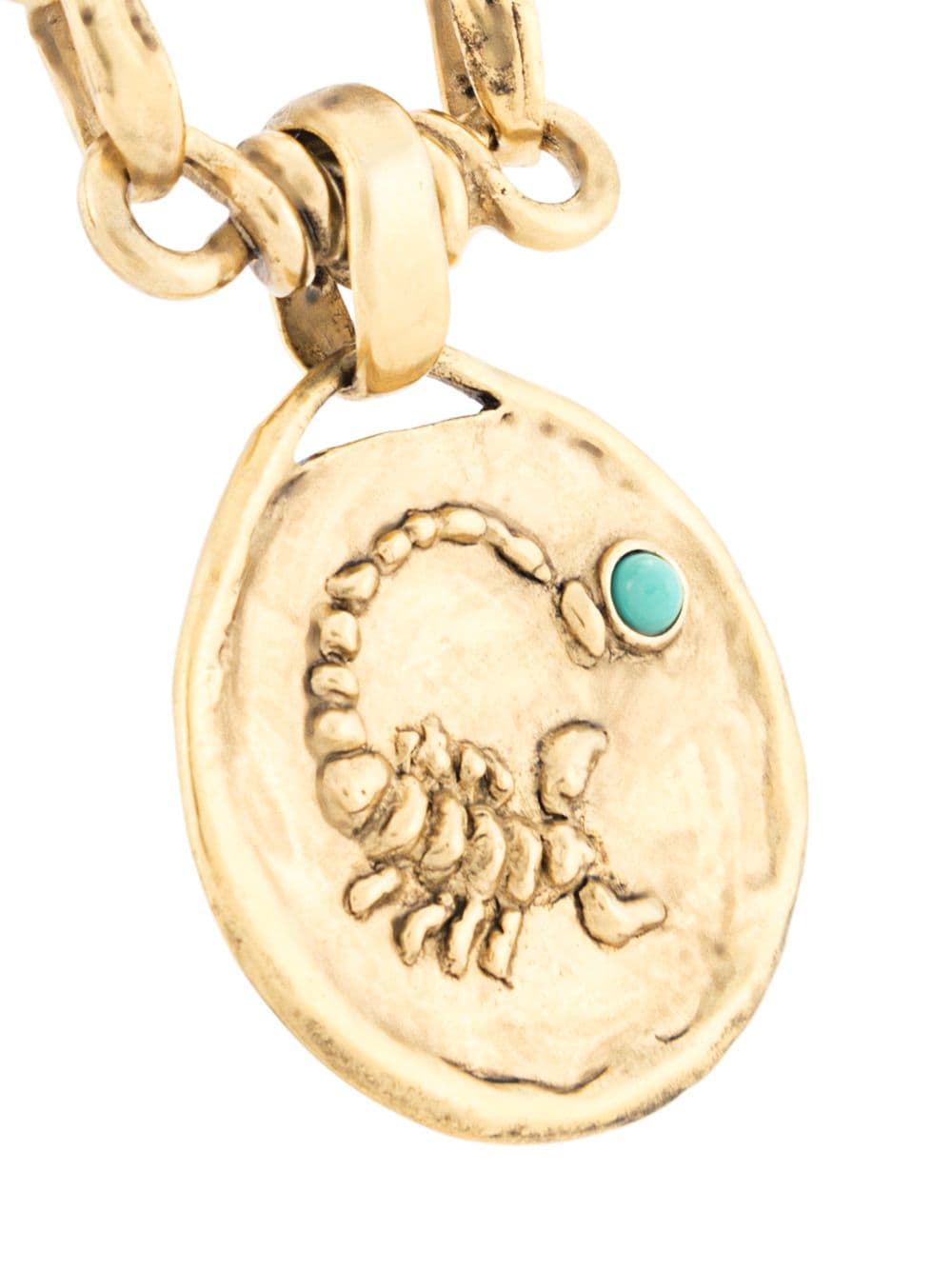 Shop Goossens Talisman Scorpio Medal Necklace In Gold